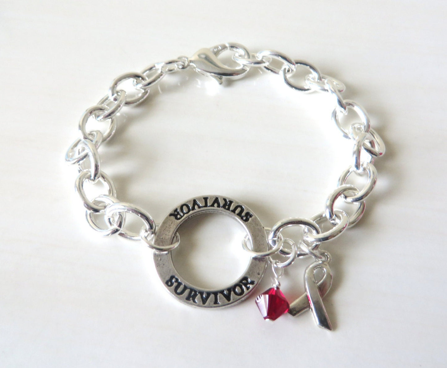 Survivor Burgundy Crystal Charm Multiple Myeloma Oral Cancer Brain Aneurysm Migraine Amyloidosis Disabled Adults