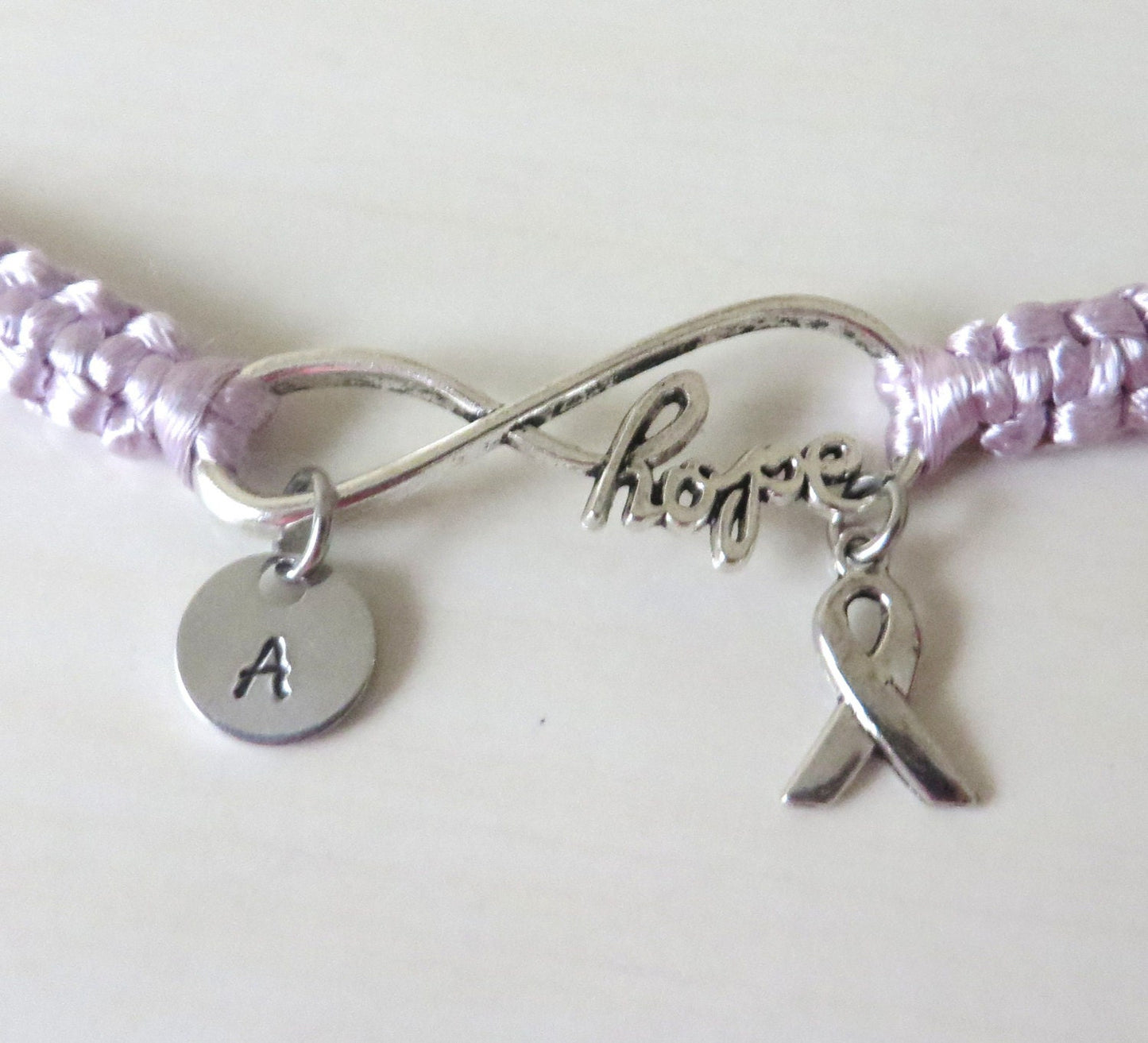 Red and Blue Awareness Ribbon HOPE Macrame Bracelet Congenital Heart Disease Pulmonary Fibrosis SADS Hypo Plastic Left Heart Syndrome