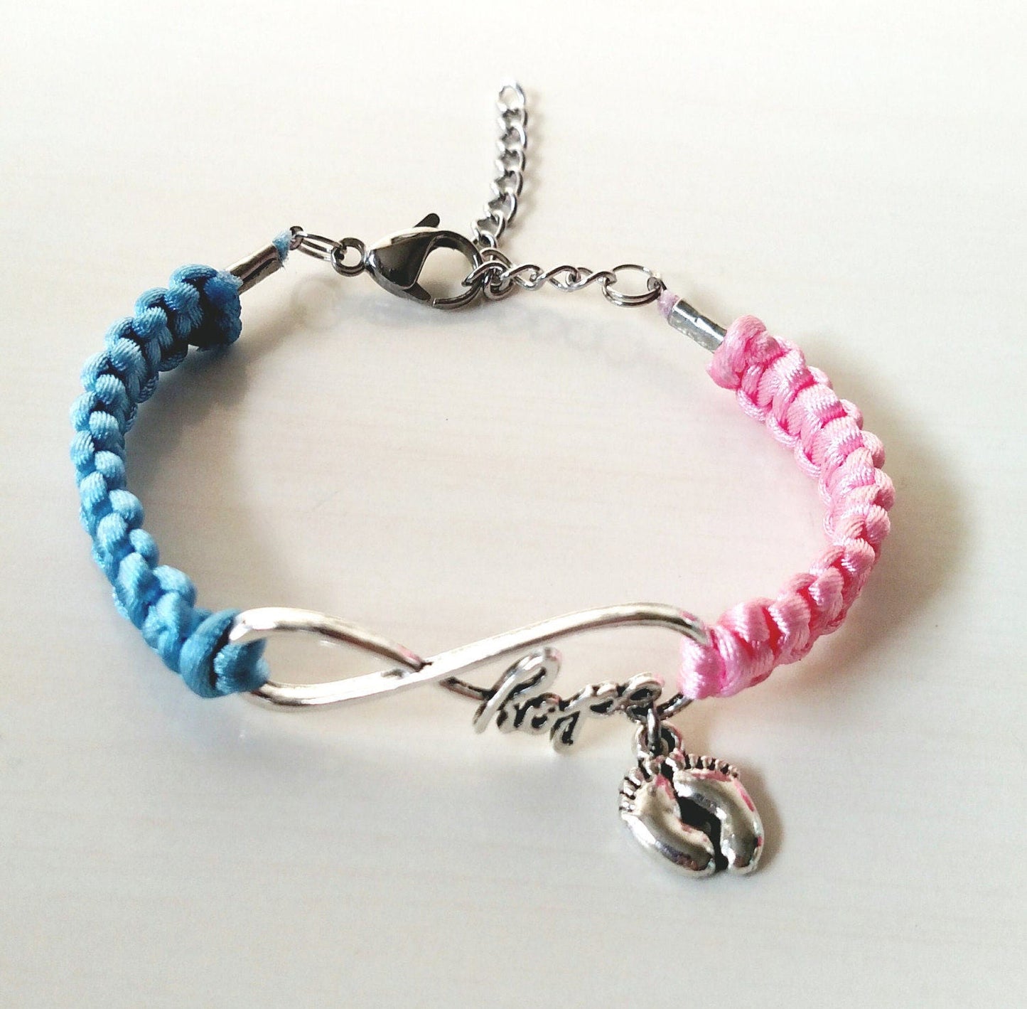 Pink/Blue Infertility Awareness HOPE Charm Bracelet