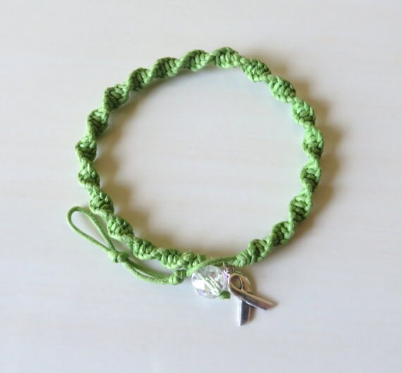 Anklet Lime Green Awareness Ribbon Charm Lymphoma