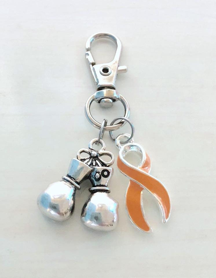 Peach Awareness Zipper Pull Key Chain YOU Select Charms Uterine Cancer