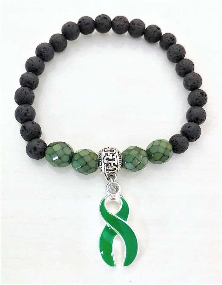 Green Aromatherapy Essential Oil Relaxation Comfort Lava Bead Kidney Lyme Disease Bipolar Glaucoma Cerebral Palsy Stretch Bracelet