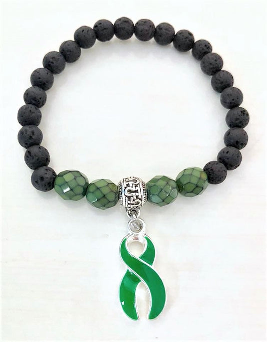 Green Aromatherapy Essential Oil Relaxation Comfort Lava Bead Kidney Lyme Disease Bipolar Glaucoma Cerebral Palsy Stretch Bracelet