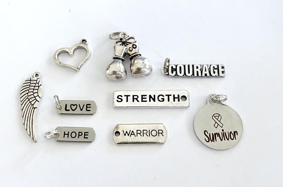Ocular Melanoma Blue Black Awareness Zipper Pull Keychain YOU Select Charms