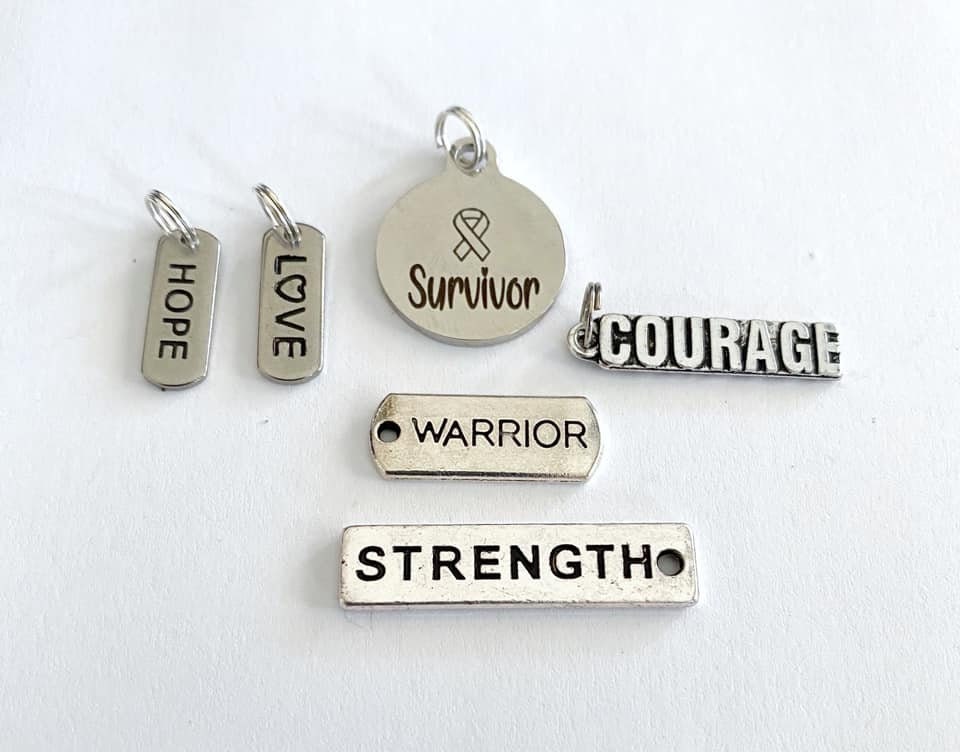 Green Customizable Awareness Ribbon Charm Necklace with Optional Add On Charms