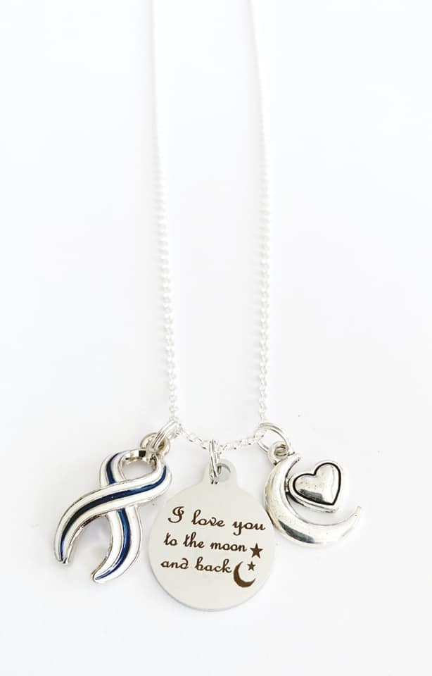 ALS Lou Gehrigs Disease Awareness I Love You To the Moon and Back Necklace You Select Chain Material and Length