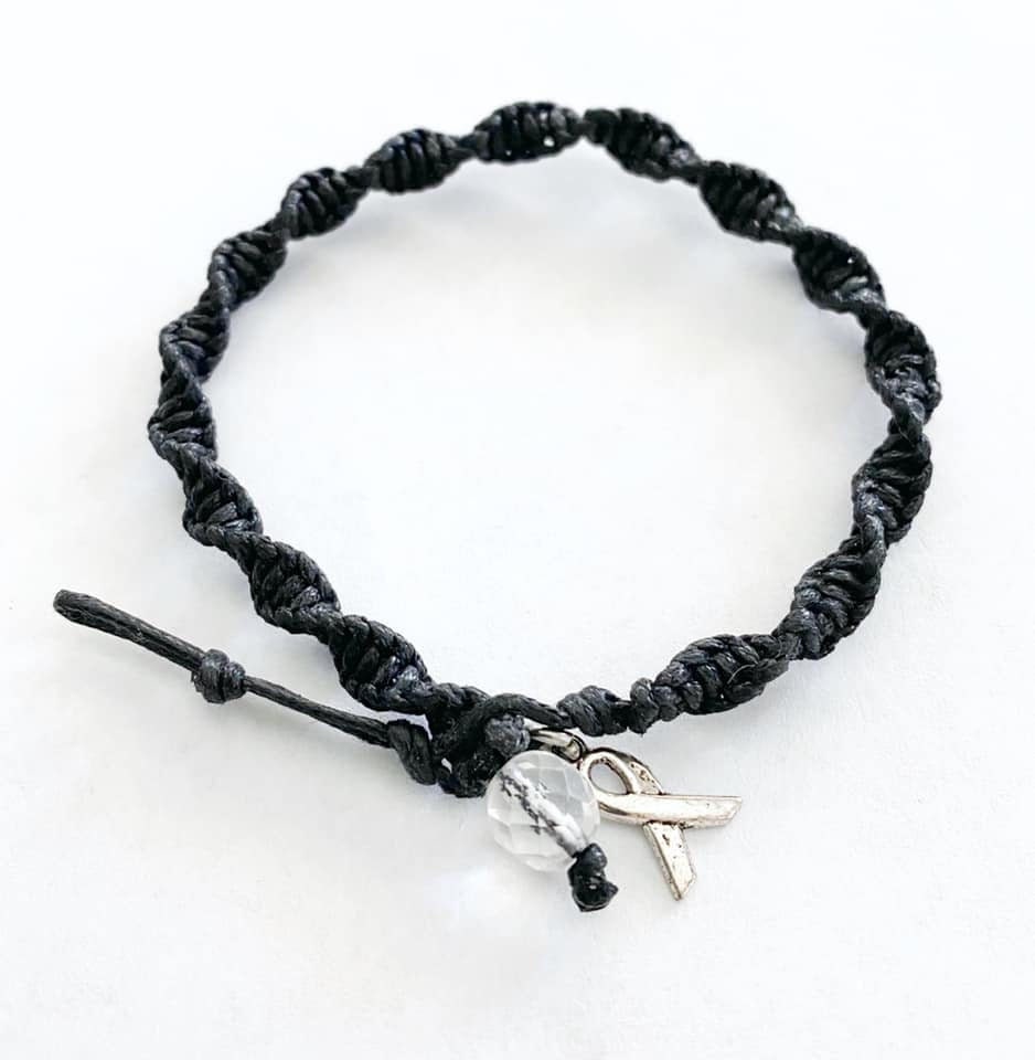 Anklet Melanoma Skin Cancer Awareness Ribbon Charm