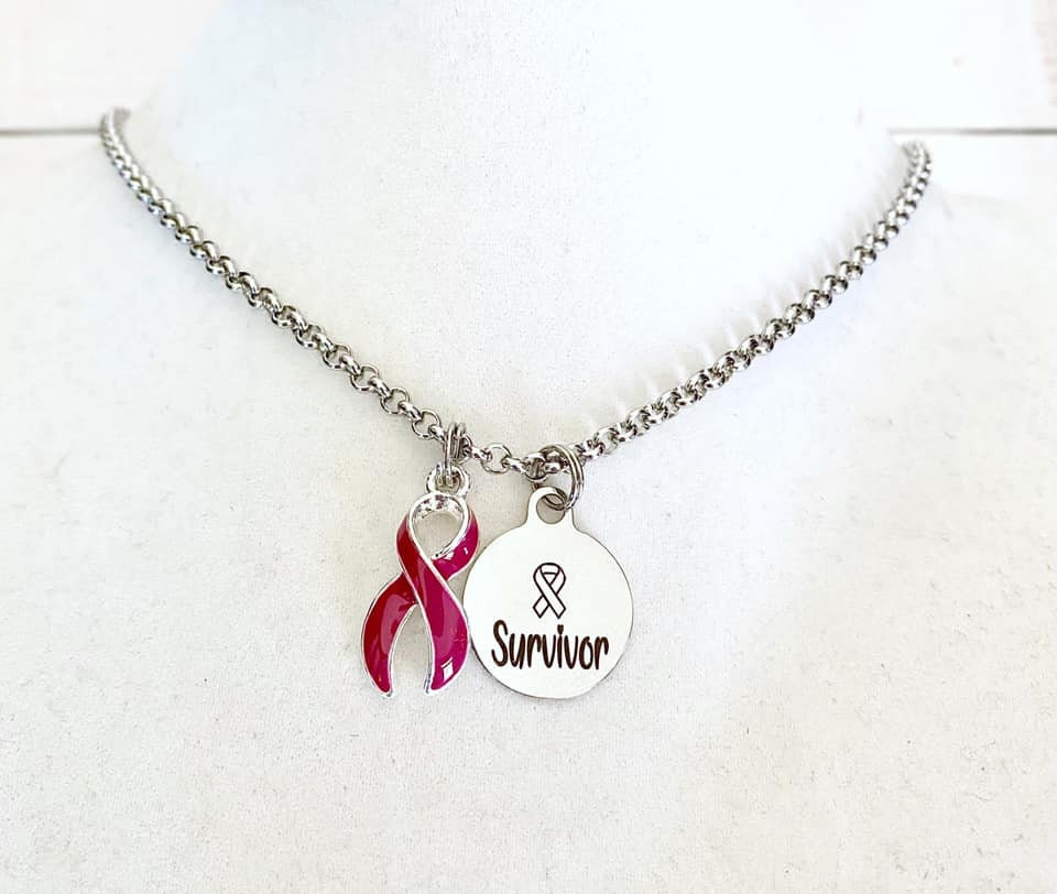 Multiple Myeloma Oral Cancer Survivor Burgundy Awareness Ribbon Necklace You Select Chain Length