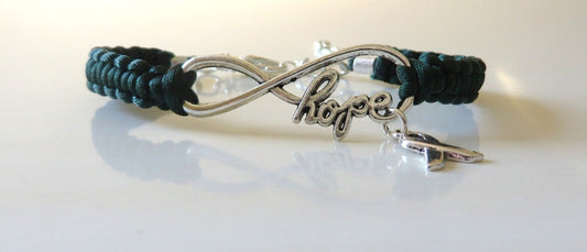 Green Awareness HOPE Bracelet Kidney Lyme Disease Organ Tissue Donation Bipolar Juv Diabetes CP Glaucoma Tourettes Mental Health