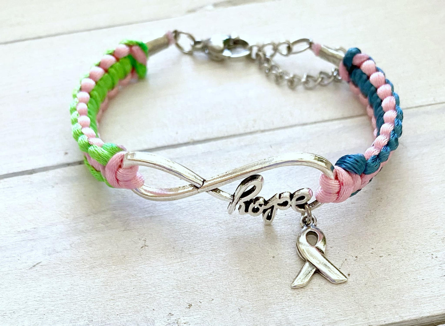 Metastatic Breast Cancer HOPE Charm Bracelet You Choose Optional Letter Charm