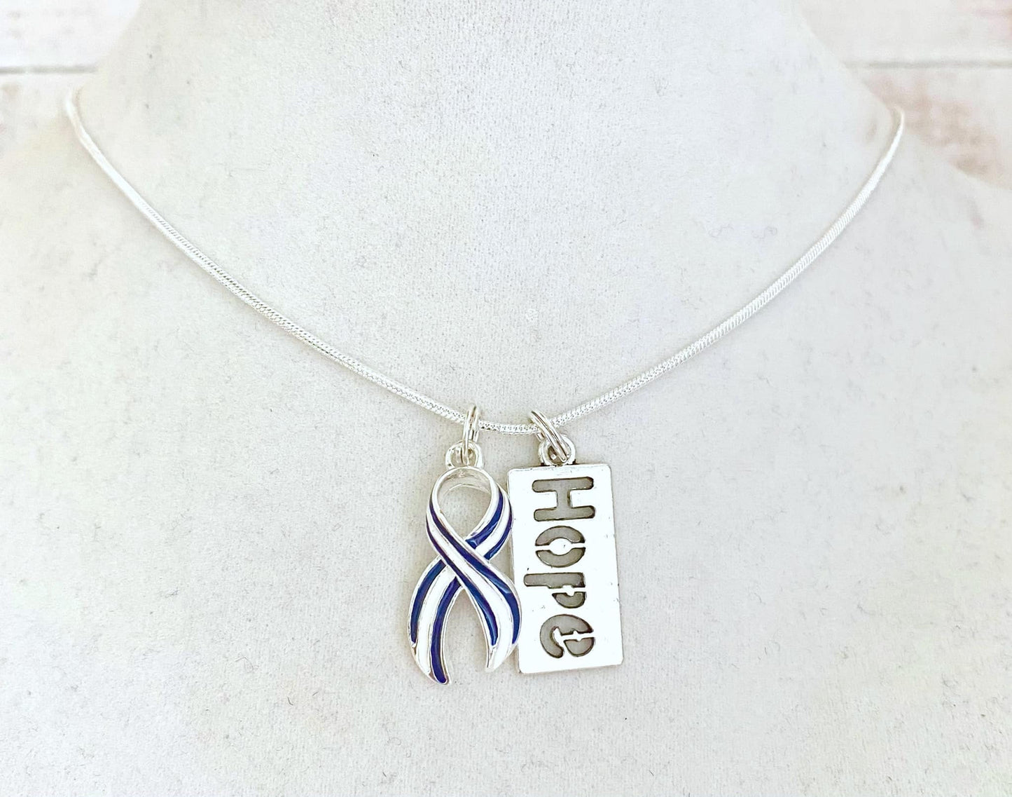 ALS Lou Gehrig's Disease Customizable Awareness Ribbon Charm Necklace with Optional Add On Charms