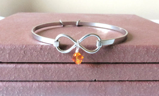 Orange Awareness Stainless Steel HOPE LOVE Bracelet You Choose Charm(s)