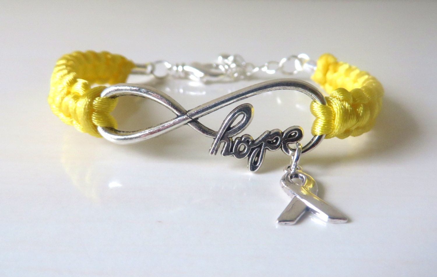 Yellow Awareness Hope Bracelet Endometriosis Bone Cancer