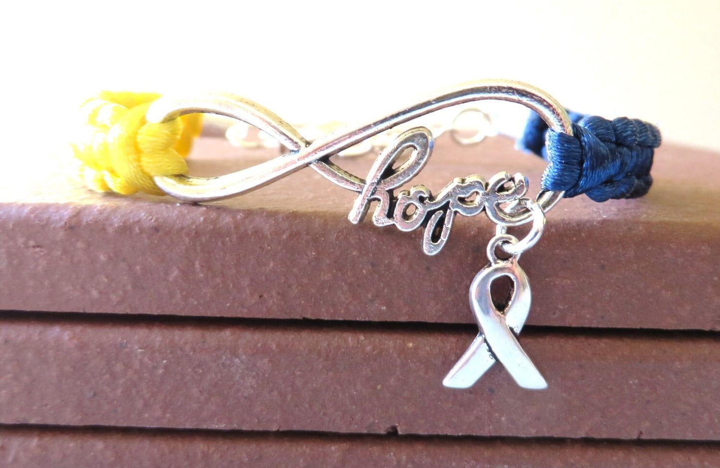 Down Syndrome HOPE Awareness Charm Bracelet With Optional Hand Stamped Alphabet Letter Charm
