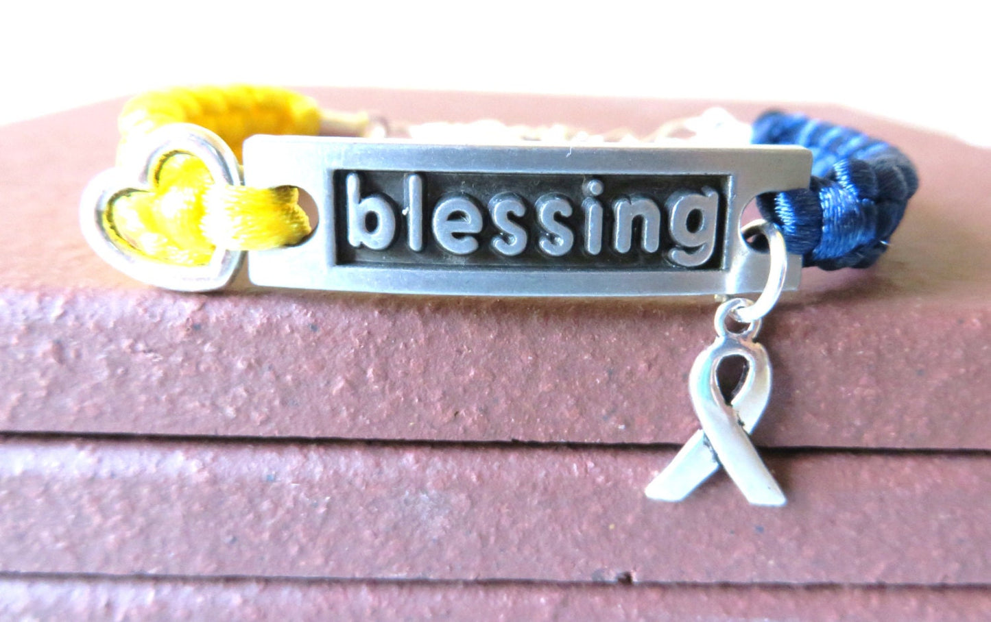 Down Syndrome BLESSING Love Charm Bracelet Awareness Optional Hand Stamped Letter Charm
