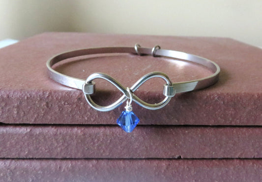 Blue Awareness Stainless Steel HOPE LOVE Bracelet You Choose Charm(s)