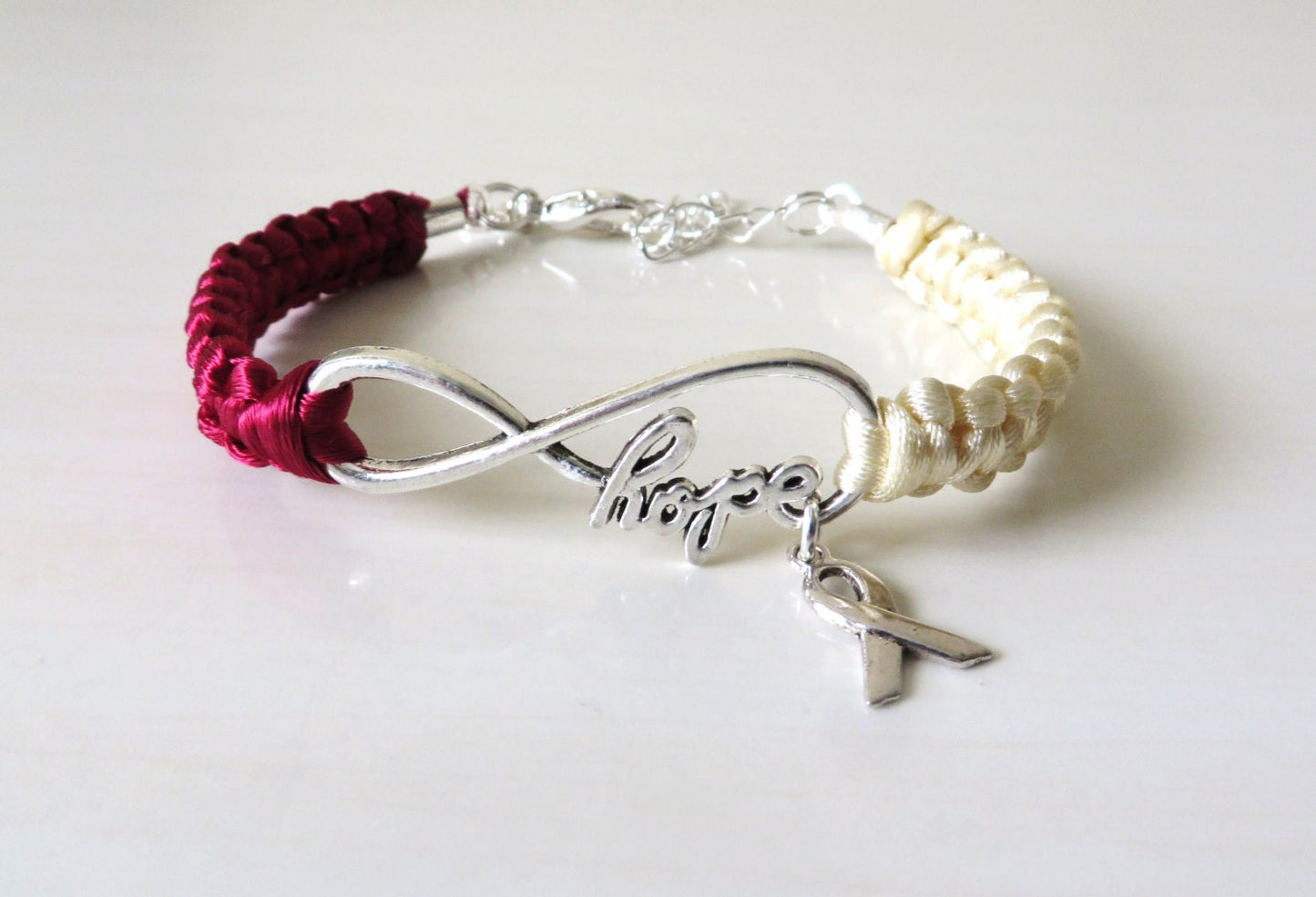 Head and Neck Cancer HOPE Awareness Bracelet Oral Salivary Gland Pharynx Larynx Neck Nasal Cancer Optional Hand Stamped Letter Charm