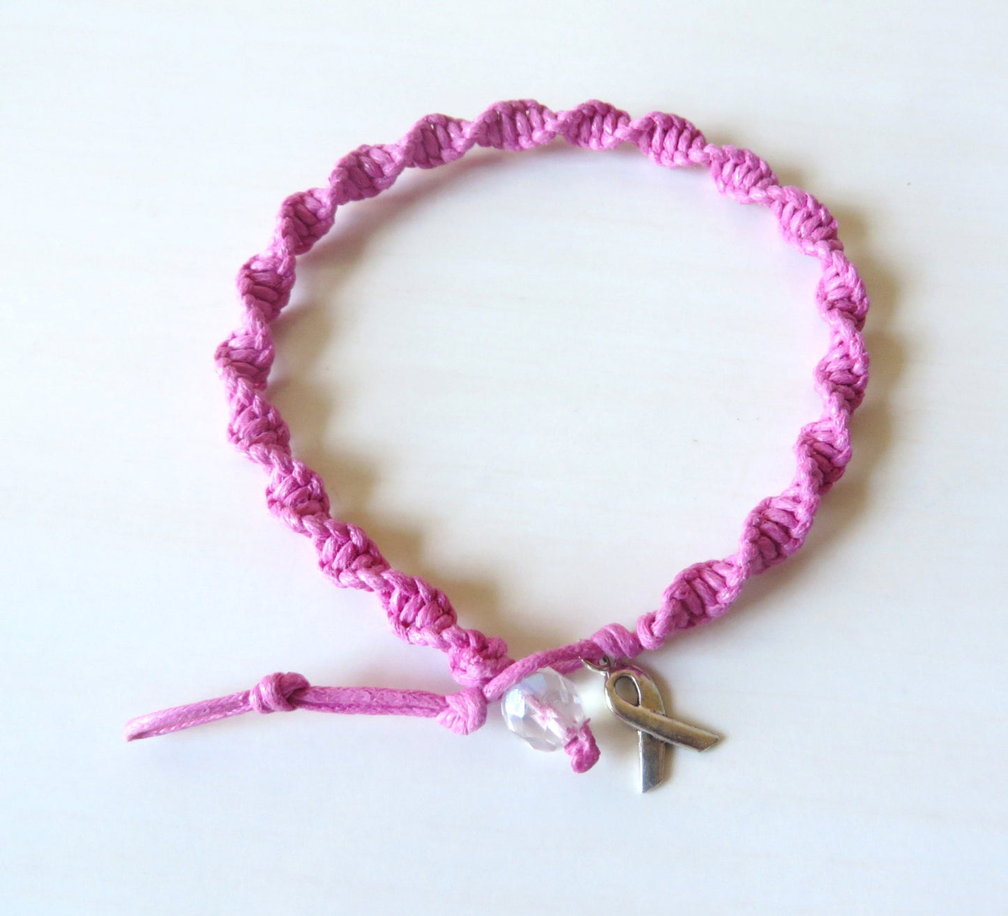 Anklet Pink Awareness Ribbon Charm Breast Cancer Testicular Cancer Birthparent
