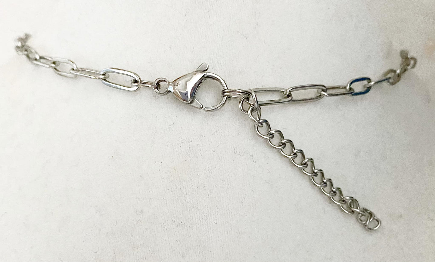 Breast Cancer Pink Awareness Hand Holding Ring Necklace Paperclip Chain Silver Tone You Select Chain Length