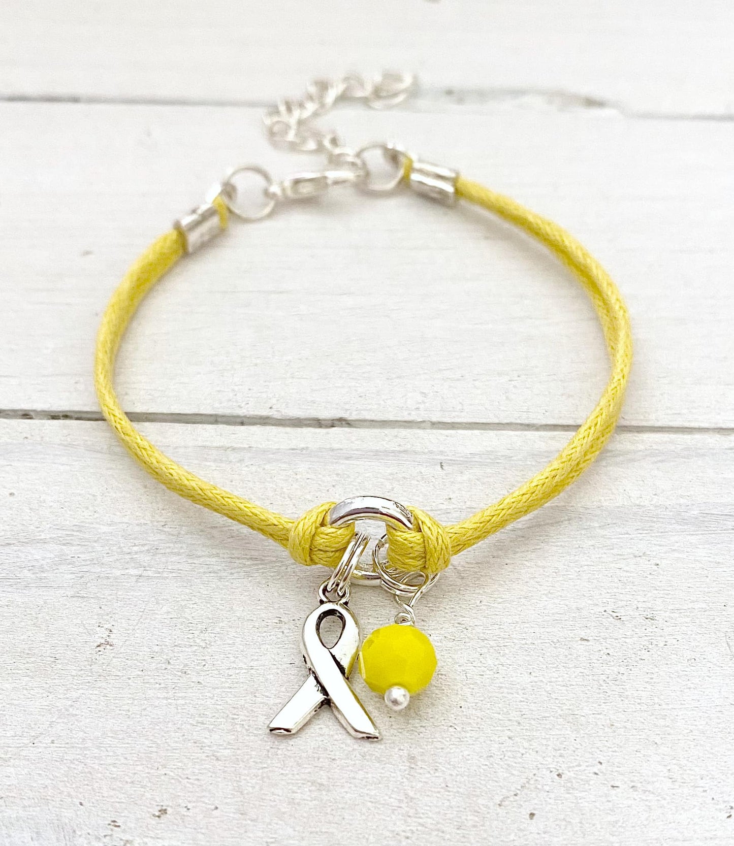 Yellow Awareness Bracelet Endometriosis Bone Cancer Suicide Prevention Armed Forces Return Spina Bifida You Select Bracelet Length