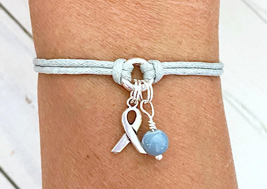 Gray Awareness Bracelet Brain Cancer Brain Tumor Brain Injury Parkinsons Disease Asthma Diabetes You Select Bracelet Length