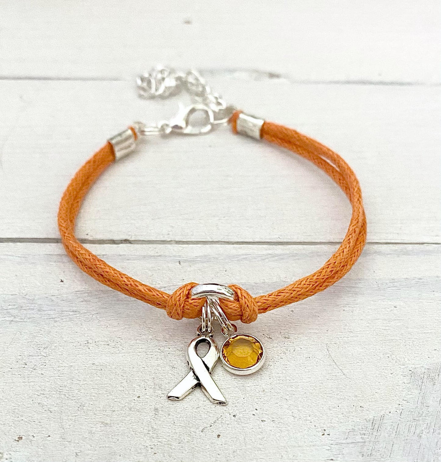 Orange Awareness Bracelet Leukemia Multiple Sclerosis Kidney Cancer ADHD RSD CRPS Self Injury Malnutrition You Select Bracelet Length