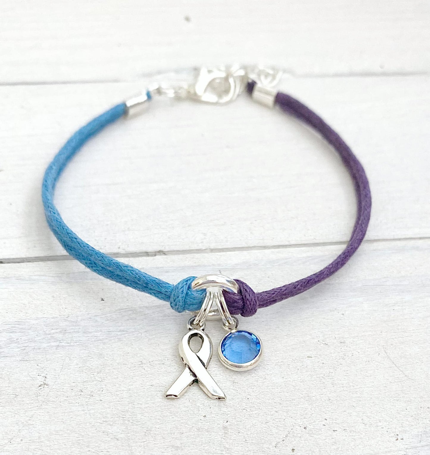 Rheumatoid Arthritis Royal Blue Purple Awareness Bracelet You Select Bead Color and Bracelet Length