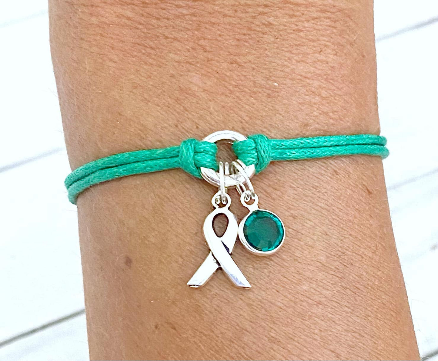 Emerald Awareness Bracelet Liver Cancer Celiac Disease You Select Bracelet Length