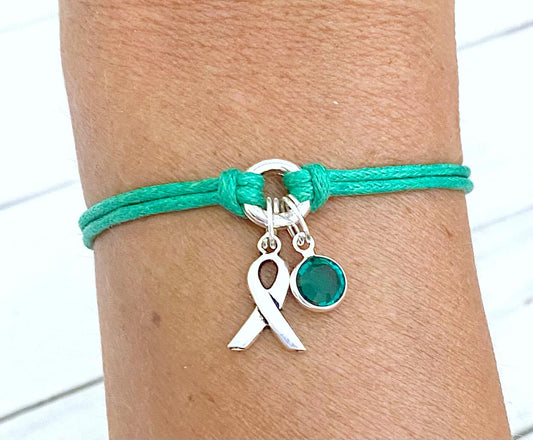 Emerald Awareness Bracelet Liver Cancer Celiac Disease You Select Bracelet Length