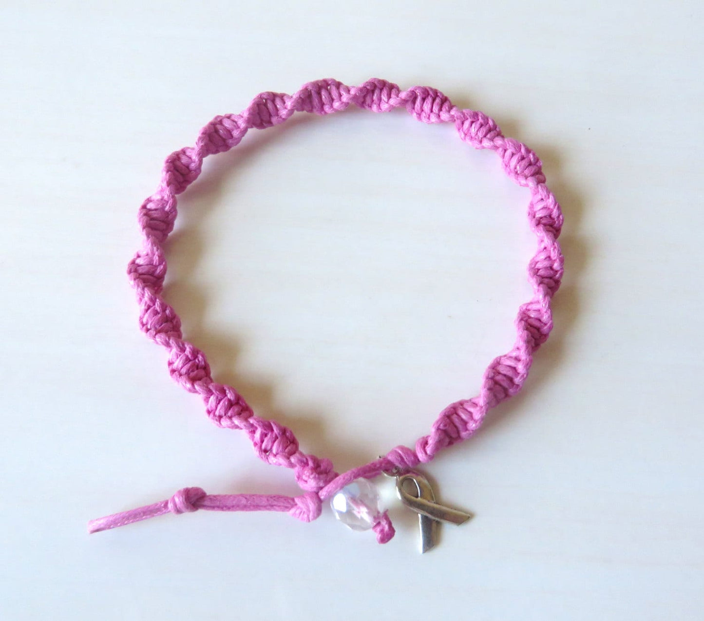 Anklet Pink Awareness Ribbon Charm Breast Cancer Testicular Cancer Birthparent