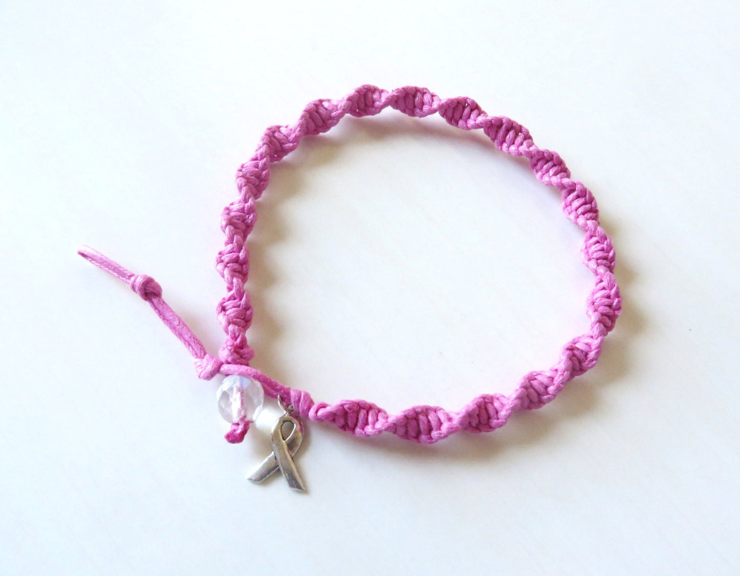 Anklet Pink Awareness Ribbon Charm Breast Cancer Testicular Cancer Birthparent