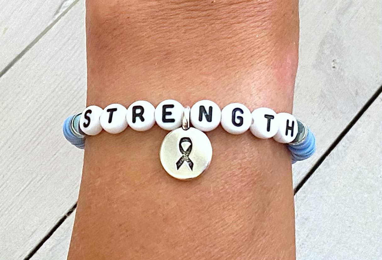 Periwinkle Awareness Stretch Bracelet Esophageal Stomach Cancer Barretts Esophagus You Select Wording and Bracelet Size